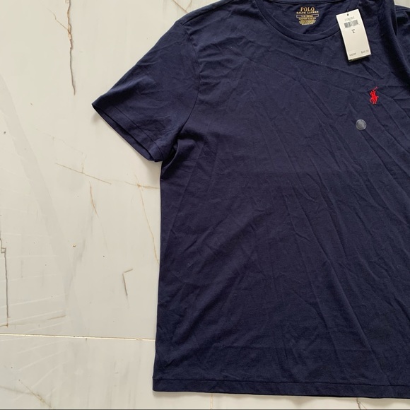 Polo Ralph Lauren Men's Custom Slim Fit Logo T-Shirt Short Sleeve Blue - Picture 2 of 8